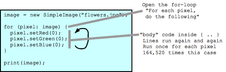 parts of the for-loop